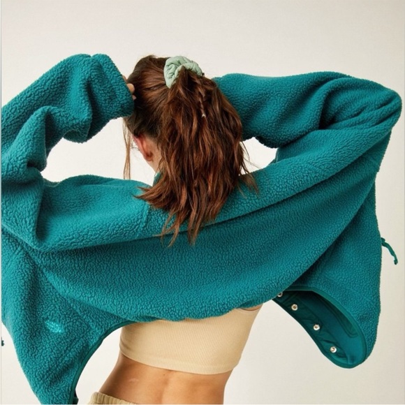 Free People Movement Hit the Slopes Fleece Jacket in Green Size Small - Picture 2 of 9